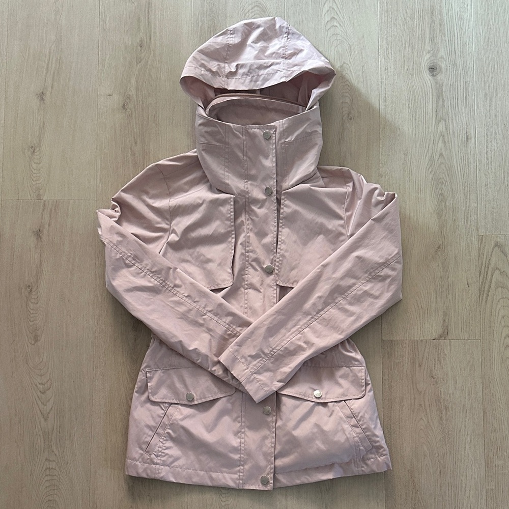 Cole Haan Light Packable Hooded Rain Jacket Size XS Canyon Rose